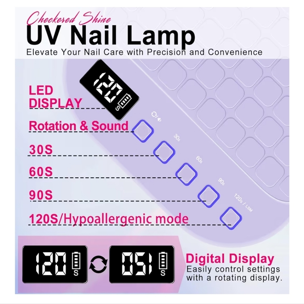 MEKK Cordless UV LED Nail Lamp Purple - Picture 6 of 9